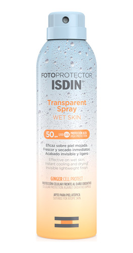 Protector Solar Isdin Transparent Spray Wet Skin Spf50 250ml