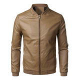 Chaqueta Cuero Ajustada De Estilo Coreano Moda Para Hombre