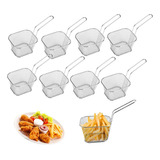 Mini Freidora De Acero Inoxidable Cesta Neta De Malla 8pcs