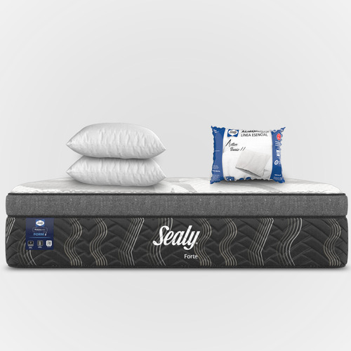 Colchón Sealy Queen Size Forte + 2 Almohadas Esencial Active