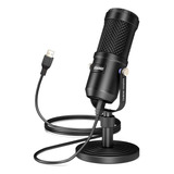 Microfono Usb Aokeo De Condensador Para Podcast Pc Ps4 Xbox