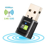 Adaptador Wifi Usb Dual Band Ac 600 5g 2dbi Internet Windows