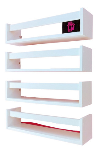 4 Prateleiras Para Livros Infantis Nicho De Parede Mdf 40 Cm