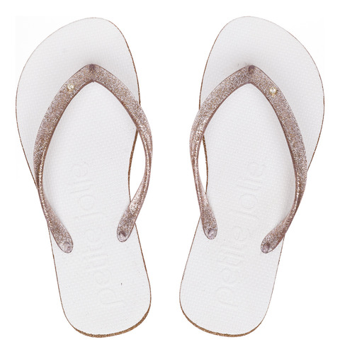 Chinelo Rasteira Petite Jolie Com Glitter Brilho / Pj6970-01