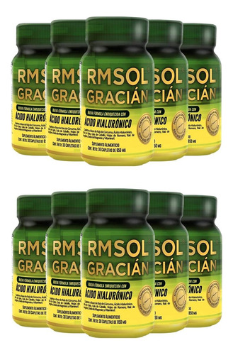 10 Frascos Rmsol Gracian Con Ácido Hialurónico.100% Original