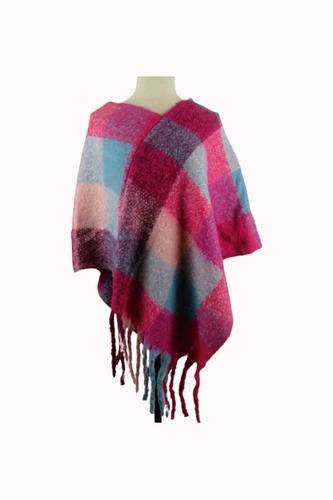 Ruana Poncho Con Flecos Capa Abrigo R1001-g