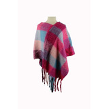 Ruana Poncho Con Flecos Capa Abrigo R1001-g