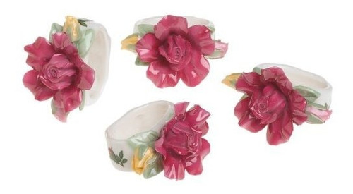 Anillos Servilleta Rosas Del Campo, Set 4