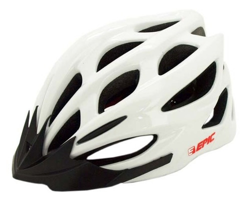 Capacete Epic Line Ciclismo Mv50 C Sinalizador Led E Viseira Cor Branco Tamanho M