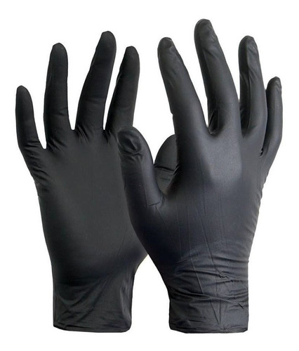 Guantes Splash De Vinil Negro Desechables 100 Piezas