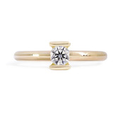 Anillo Promesa Diamante Natural De 25 Pts Oro Amarillo 14k