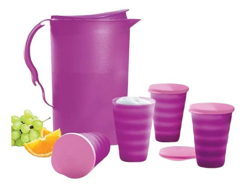 Jarra Murano Jumbo Tupperware 4 Vasos Con Sello