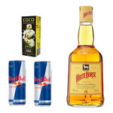 Kit Presente White Horse 500ml + 2 Red Bull - Whisky 40%