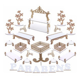 Kit Decoração De Festa Mdf Provençal Branco - 928-lp14