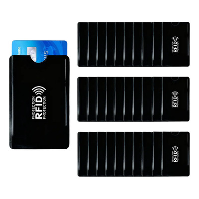 Protector De Tarjeta De Crédito, 30 Fundas De Bloqueo Rfid Negro