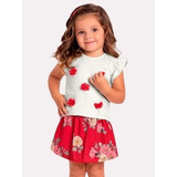 Conjunto Infantil Milon Menina Florido Tam 1 Ao 3