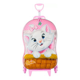 Mochila Malinha Gatinha Marie Escolar Infantil G 3d Meninas