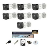 Dvr 08 Canais Hikvision M1/s+07 Cameras+ Hd + Fonte + Cabo