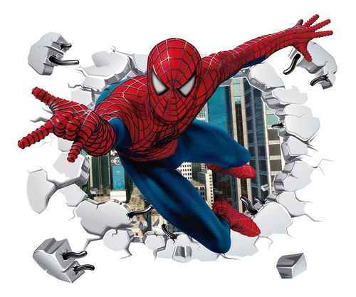 Decoración 3d Para Cuarto De Niño Avengers Spiderman 65x55