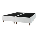 Base Cama Box Para Colchão Casal King 193x203cm Marina Branco Umaflex