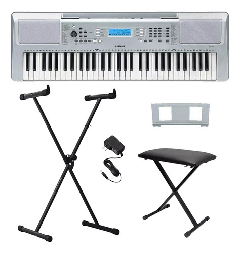 Kit Teclado Musical Ypt 370 Yamaha + Suporte X + Banqueta X