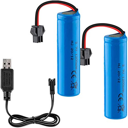 3 7v 1200mah Batería Lipo 2pcs Cable Cargador Usb Ench...