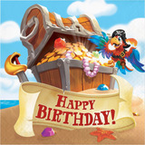 Treasure Island Pirate Servilletas De Cumpleaños, 16 Ct