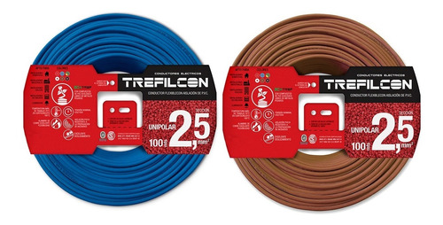 Cable Unipolar 2.5mm Trefilcon X 2 Rollos De 100 Mts 