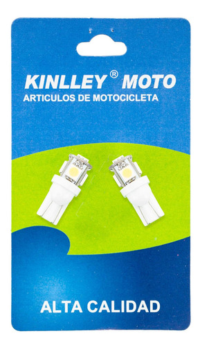 Foco Led Para Moto Motocicleta Pellizco T10 Blanco Kinlley