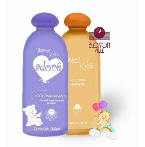 1 Kit Colônia Blosson Kids Fragrâncias Frutal E Adore 200ml