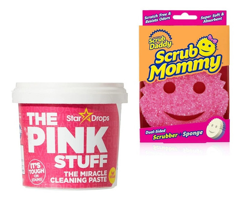 Kit De Limpieza Pasta Pink Stuff Y Esponja Scrub Mommy Xtm P
