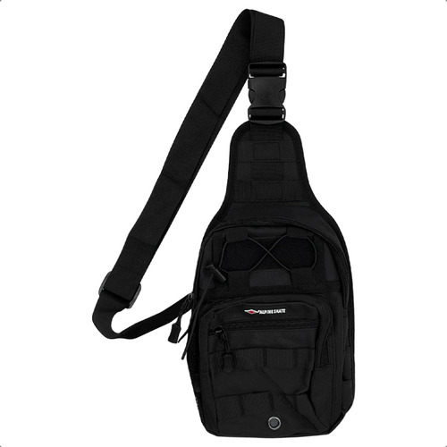 Mochila Comoda Bandolera Táctica Morral Cruzada Urbana Viaje Color Negro Diseño De La Tela Liso