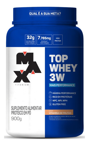 Top Whey 3w Vitamina De Frutas 900g - 31g De Proteína