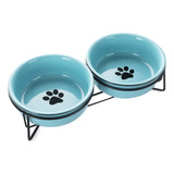 Gdcz Ceramics - Cuencos Elevados Para Perros Pequenos Con So