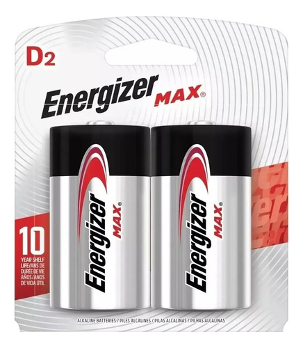 Pilas Alcalinas Grande Tipo D X2 Energizer Max Blíster