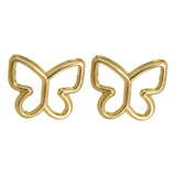 Broqueles Mariposa Silueta Oro Puro 10k Aretes Mujer Niña