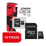 Paquete De 10 Memorias Kingston Micro Sd 128gb + Adaptador