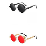 2x Steam Punk Gott Retro Lente Espejo De Gafas De Sol Redond