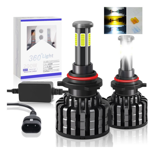 Kit De Focos Led 6 Cara Luz H4 H7 H11/h8/h9 9005 9006 Canbus