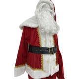 Fantasia Roupa Papai Noel Veludo Luxo Profissional Com Gola