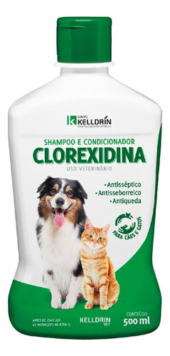 Shampoo E Condicionador Cachorro Clorexidina Kelldrin 500ml