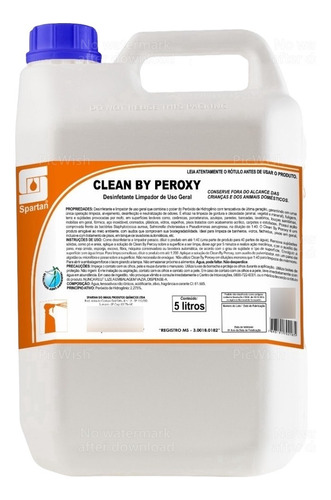 Limpador Uso Geral Clean By Peroxy Spartan Profissional 5l