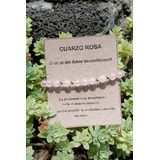 Pulsera Cuarzo Rosa Y Agata Ajustable Joyeria Natural