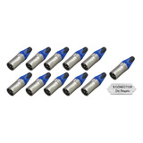 10 Conectores Ec3mxx/bl Canon Macho Azul Eurosound®