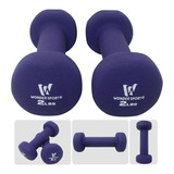 Set Mancuernas X 2 Unds 2lb C/u Kit Pesas Hierro Neopreno 