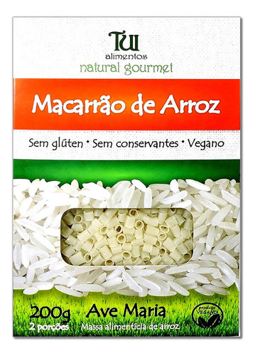 Macarrão Ave-maria De Arroz Sem Glúten Tui Alimentos 200g