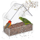 Janela De Casa Transparente Alimentador De Pássaros Em Acríl