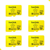 Cartao Sandisk Microsdxc 256gb Para Nintendo Switch Com 6 Un