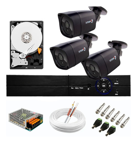 Kit Monitoramento Residencial Comercial 3 Câmeras + Dvr P2p