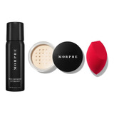 Kit Pro Mini Morphe Fijador + Polvo Traslucido + Esponja